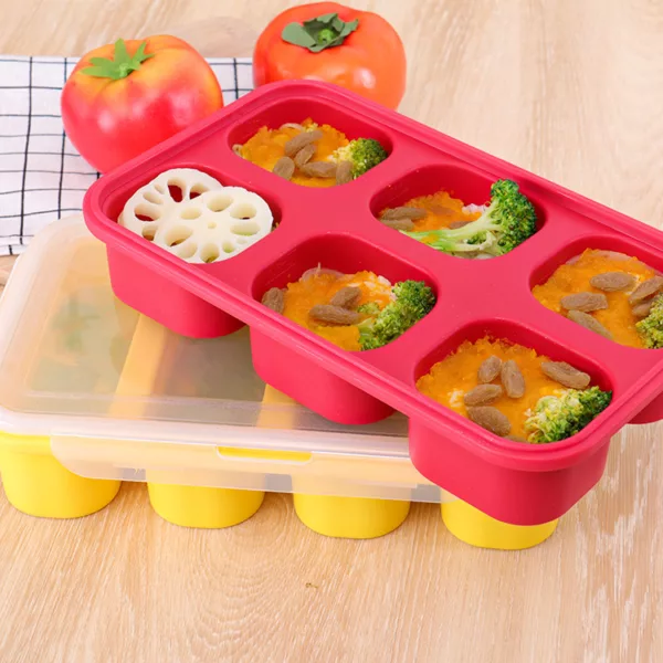 Food Grade Silicone Storage Container 6-Compartment Baby Food Freezer Tray 750ml - Image 2