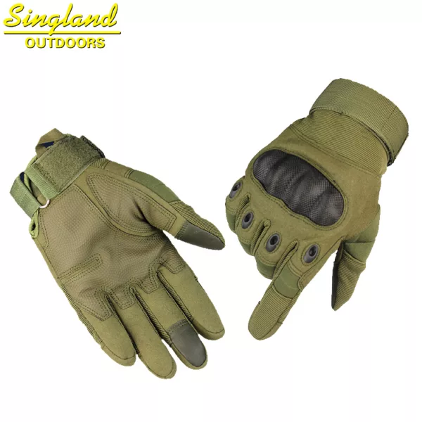 Combat Full Finger Rubber Hard Knuckle Gloves Hunting Paintball Outdoor Sport Gloves