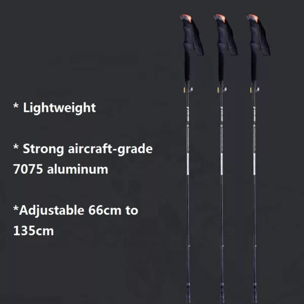 Foldable LightWeight Adjustable Trekking Stick Walking Pole - Image 6