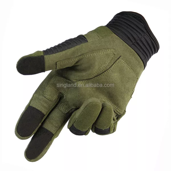 Hot selling Stocked Touch Screen Motorcycle Driving Gloves Soft Riding Gloves Olive Green - Image 2