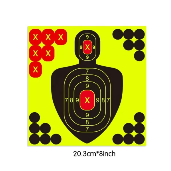 Different Size Splatter Reactive Targets Self Adhesive Paper Targets Can Shave Silhouette 203mm 8inch Paper Target - Image 3