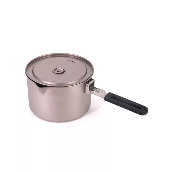 Singland 2000ml Titanium Foldable Handle Titanium Pot Outdoor Camping Hiking Backpacking Picnic Cookware Cooking Pot Tableware - Image 2