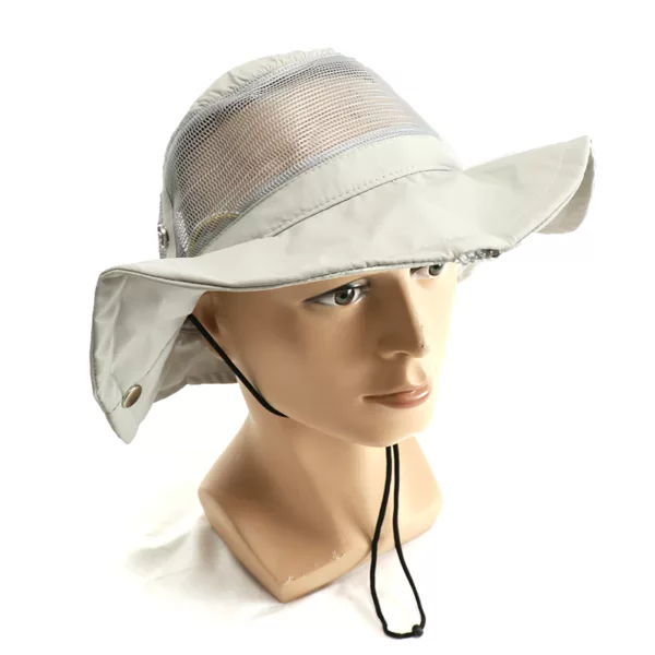 Fishing Hat Sun Protection Wide Brim Bucket Hat Breathable Packable Boonie Hat with 5 led - Image 6