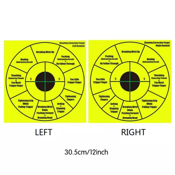 Left and Right Practice Training Self Adhesive Paper Targets 12" Bullseye Shooting Bow and Arrow Paper Target - Image 2