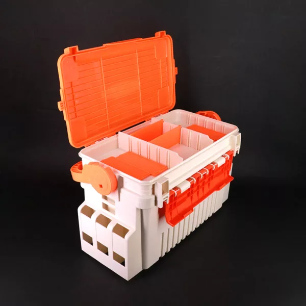 Outdoor Medium Plastic Multifunctional Storage Box With Strap Double layers Professional Fishing Lures Hook Bait Box - Image 4