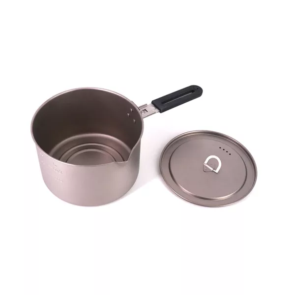 Singland 2000ml Titanium Foldable Handle Titanium Pot Outdoor Camping Hiking Backpacking Picnic Cookware Cooking Pot Tableware - Image 6