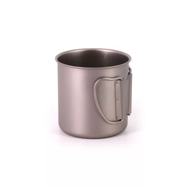 Singland Titanium Cup 400ml Camping Mug Foldable Handle Titanium Pot without Lid Ultralight Water Tea Coffee Mug for Home Travel - Image 2