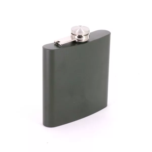 Outdoor Camping Hip Flask Olive Green 16 oz Stainless Steel Pocket Hip Flask Metal Whisky Stainless Steel Hip Flask - Image 3