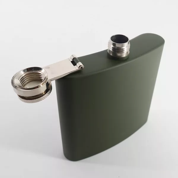 Hip Flask Olive Green 6 oz Stainless Steel Pocket Hip Flask Hot Sale 6 oz Metal Whisky Stainless Steel Hip Flask - Image 3