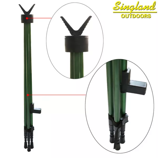 Hunting Equipment Accessory V Shaped Rotating Yoke Telescopic Shooting Stick Tri-Pod - Image 6