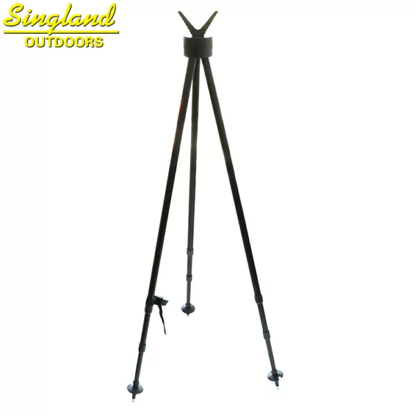 Hunting Equipment Accessory V Shaped Rotating Yoke Telescopic Shooting Stick Tri-Pod - Image 2