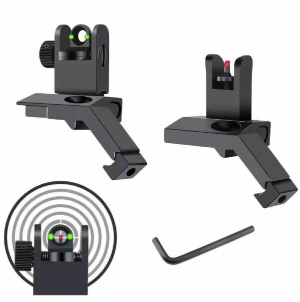 45 Degree Offset Flip Iron Sight Fiber-Optic Sight Aiming - Image 2