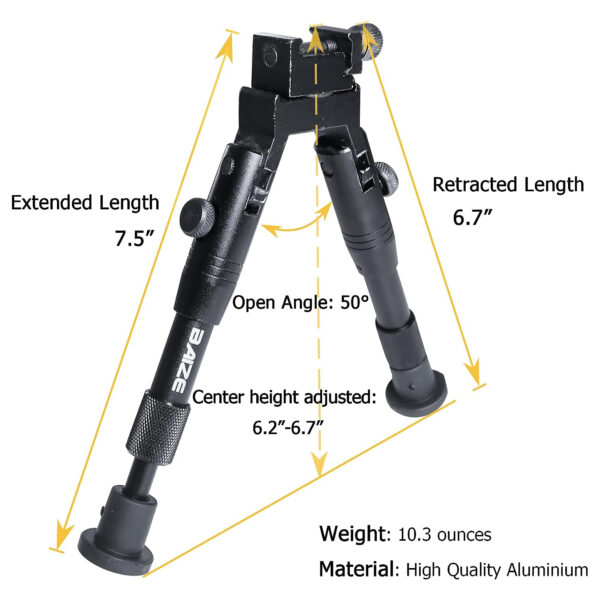 Tactical Bipod Foldable Rifle Bipod for Picatinny Rail - Image 2