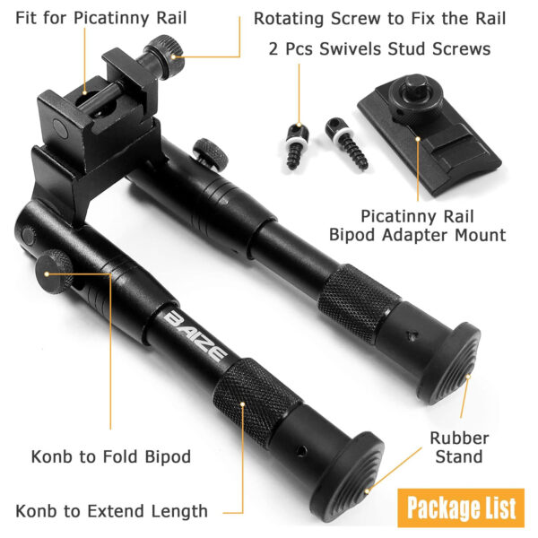 Tactical Bipod Foldable Rifle Bipod for Picatinny Rail - Image 3