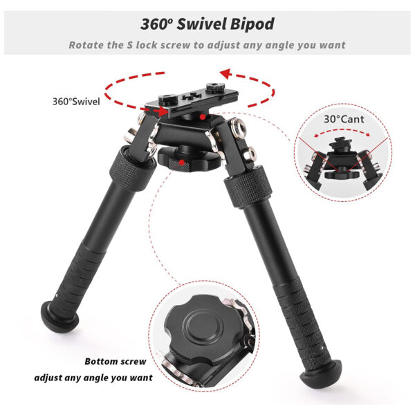 Tactical Rifle Bipod with Mlok Adapter - Image 5