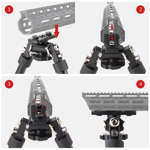 Tactical Rifle Bipod with Mlok Adapter - Image 4