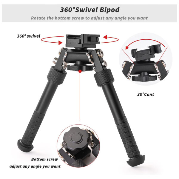 QD Tactical Rifle Bipod with Standard Picatinny Mount Adapter - Image 5