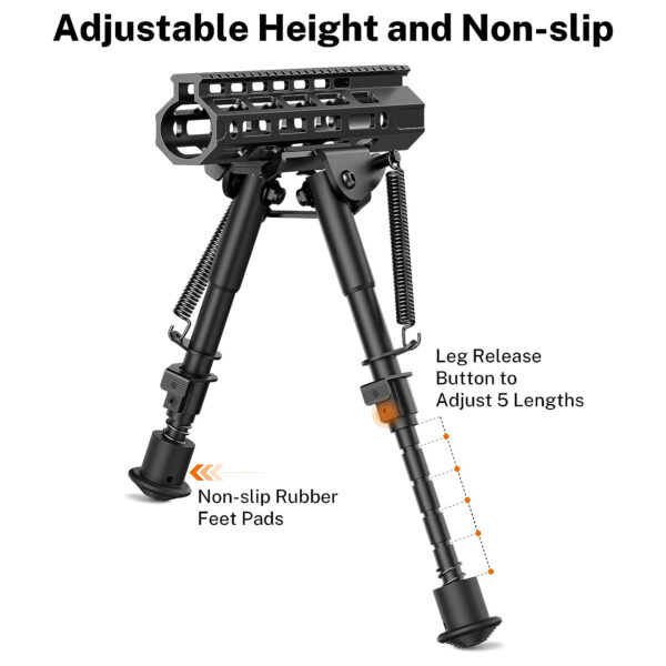 6-9 Inch Lightweight Rifle Bipod for M-Rail - Image 4