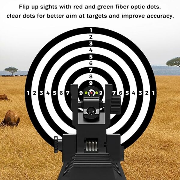 90 Degree Folding Machine Sight With Green Red Fiber Points lron Sights Adjustable Fast Transition - Image 7