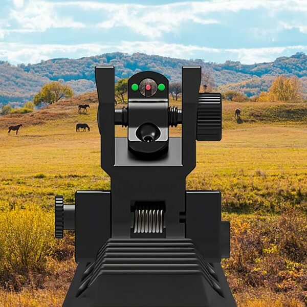 90 Degree Folding Machine Sight With Green Red Fiber Points lron Sights Adjustable Fast Transition - Image 8