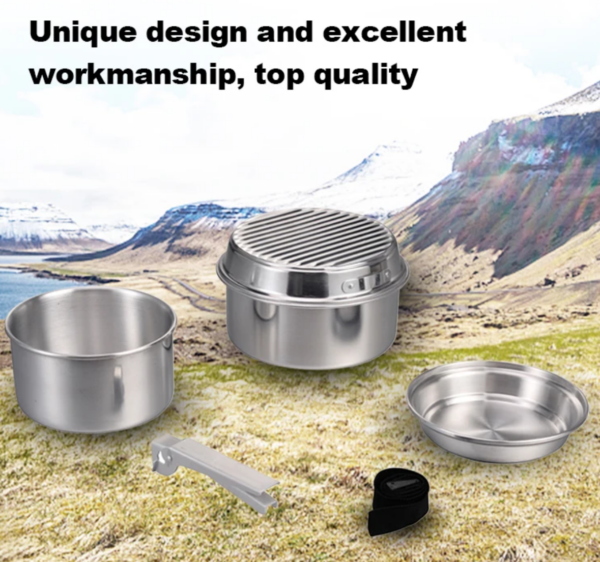 Hot Sale Outdoors 6pcs Aluminum Complete Function Cookware For Hiking Trekking - Image 5