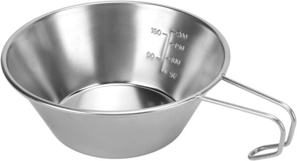 250-300ml Different Color and Non-stick Coating Camping Sierra Bowl with Handle Portable Stainless Steel Sierra Cup with Scale - Image 2