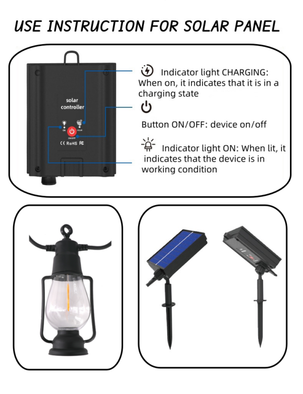 Filament Style Kerosene Lamp Solar Outdoor Garden Decoration LED Light Bulbs - Image 4